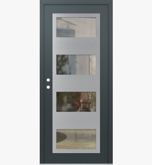 Diamond C2 36" x 80" anthracite/anthracite clear Glass Panel stainless steel RHI