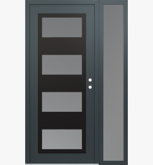 Diamond C2 50" x 80" anthracite/anthracite frosted Glass Panel black LHI with Sidelite frosted Glass