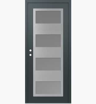 Diamond C2 36" x 80" anthracite/anthracite frosted Glass Panel stainless steel RHI