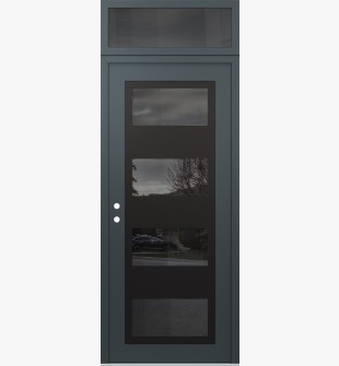 Diamond C2 36" x 96" anthracite/anthracite mirrored Glass Panel black RHI with Transom mirrored Glass