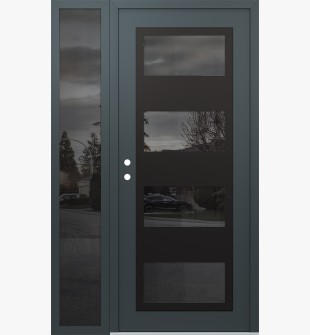 Diamond C2 48" x 80" anthracite/anthracite mirrored Glass Panel black RHI with Sidelite mirrored Glass