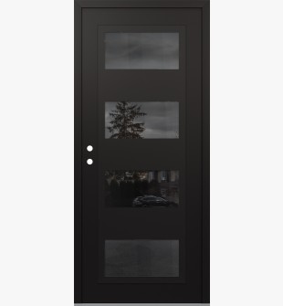 Diamond C2 36" x 80" black/black mirrored Glass Panel black RHI