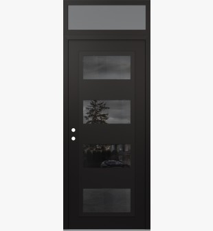 Diamond C2 36" x 96" black/black mirrored Glass Panel black RHI with Transom frosted Glass