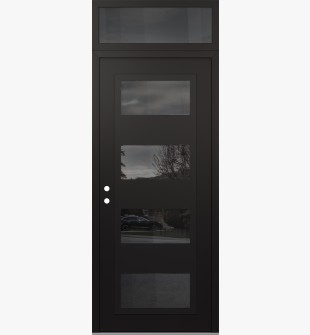 Diamond C2 36" x 96" black/black mirrored Glass Panel black RHI with Transom mirrored Glass