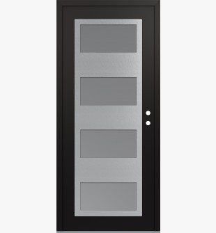 Diamond C2 36" x 80" black/white frosted Glass Panel stainless steel LHI