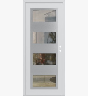 Diamond C2 36" x 80" white/white clear Glass Panel stainless steel LHI