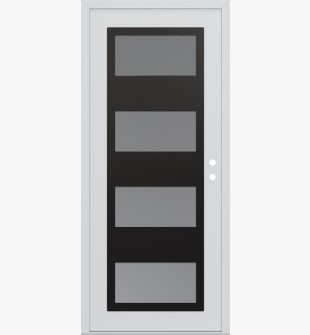 Diamond C2 36" x 80" white/white frosted Glass Panel black LHI