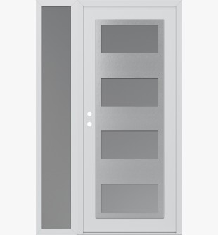 Diamond C2 48" x 80" white/white frosted Glass Panel stainless steel RHI with Sidelite frosted Glass