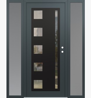 Diamond C3 60" x 80" anthracite/anthracite clear Glass Panel black LHI with 2 Sidelites frosted Glass