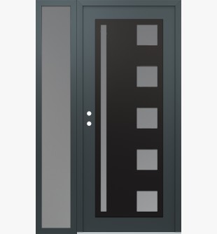 Diamond C3 50" x 80" anthracite/anthracite frosted Glass Panel black RHI with Sidelite frosted Glass