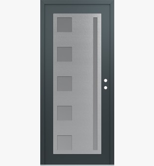 Diamond C3 36" x 80" anthracite/anthracite frosted Glass Panel stainless steel LHI