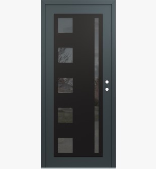 Diamond C3 36" x 80" anthracite/anthracite mirrored Glass Panel black LHI