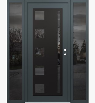 Diamond C3 68" x 80" anthracite/anthracite mirrored Glass Panel black LHI with 2 Sidelites mirrored Glass