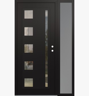 Diamond C3 50" x 80" black/black clear Glass Panel black LHI with Sidelite frosted Glass