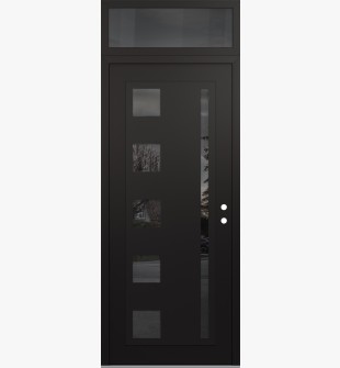 Diamond C3 36" x 96" black/black mirrored Glass Panel black LHI with Transom mirrored Glass