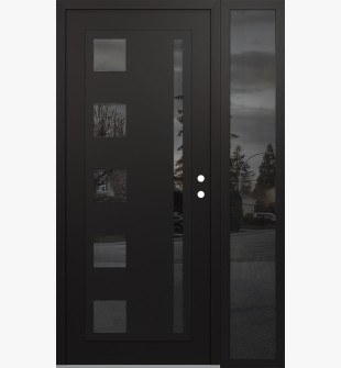 Diamond C3 48" x 80" black/black mirrored Glass Panel black LHI with Sidelite mirrored Glass