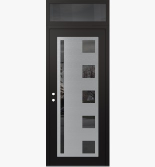 Diamond C3 36" x 96" black/black mirrored Glass Panel stainless steel RHI with Transom mirrored Glass