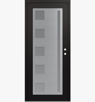 Diamond C3 36" x 80" black/white frosted Glass Panel stainless steel LHI