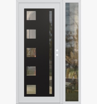 Diamond C3 52" x 80" white/white clear Glass Panel black LHI with Sidelite clear Glass