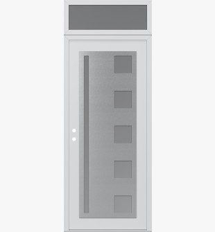 Diamond C3 36" x 96" white/white frosted Glass Panel stainless steel RHI with Transom frosted Glass