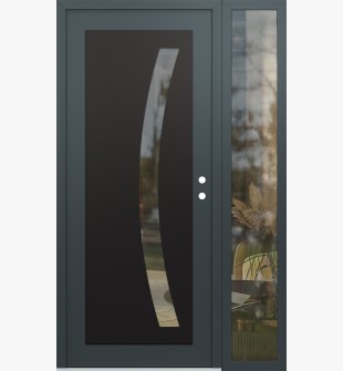 Diamond C4 50" x 80" anthracite/anthracite clear Glass Panel black LHI with Sidelite clear Glass