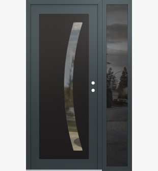 Diamond C4 50" x 80" anthracite/anthracite clear Glass Panel black LHI with Sidelite mirrored Glass