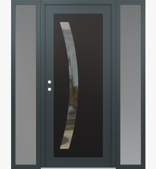 Diamond C4 68" x 80" anthracite/anthracite clear Glass Panel black RHI with 2 Sidelites frosted Glass