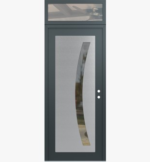 Diamond C4 36" x 96" anthracite/anthracite clear Glass Panel stainless steel LHI with Transom clear Glass