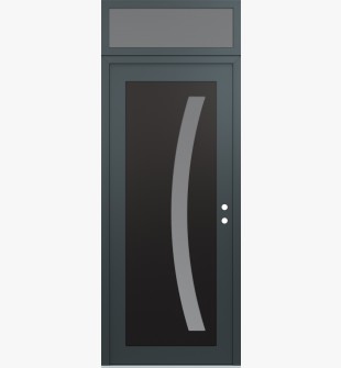 Diamond C4 36" x 96" anthracite/anthracite frosted Glass Panel black LHI with Transom frosted Glass