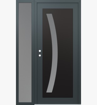 Diamond C4 50" x 80" anthracite/anthracite frosted Glass Panel black RHI with Sidelite frosted Glass