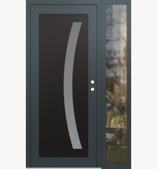 Diamond C4 48" x 80" anthracite/anthracite frosted Glass Panel black LHI with Sidelite clear Glass
