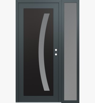 Diamond C4 50" x 80" anthracite/anthracite frosted Glass Panel black LHI with Sidelite frosted Glass