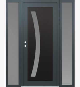 Diamond C4 64" x 80" anthracite/anthracite frosted Glass Panel black RHI with 2 Sidelites frosted Glass