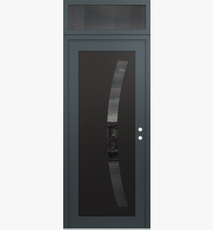 Diamond C4 36" x 96" anthracite/anthracite mirrored Glass Panel black LHI with Transom mirrored Glass