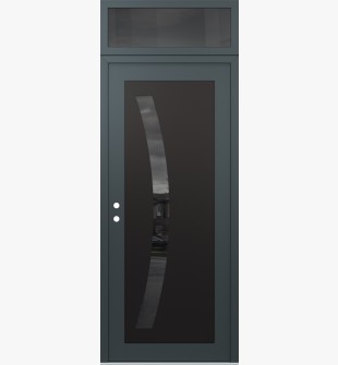 Diamond C4 36" x 96" anthracite/anthracite mirrored Glass Panel black RHI with Transom mirrored Glass