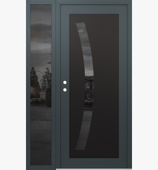 Diamond C4 48" x 80" anthracite/anthracite mirrored Glass Panel black RHI with Sidelite mirrored Glass