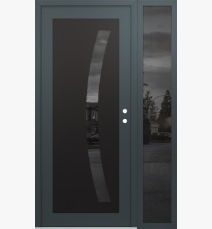 Diamond C4 50" x 80" anthracite/anthracite mirrored Glass Panel black LHI with Sidelite mirrored Glass