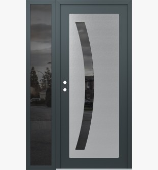 Diamond C4 48" x 80" anthracite/anthracite mirrored Glass Panel stainless steel RHI with Sidelite mirrored Glass