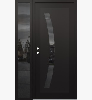 Diamond C4 50" x 80" black/black mirrored Glass Panel black RHI with Sidelite mirrored Glass
