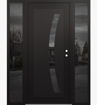 Diamond C4 60" x 80" black/black mirrored Glass Panel black LHI with 2 Sidelites mirrored Glass