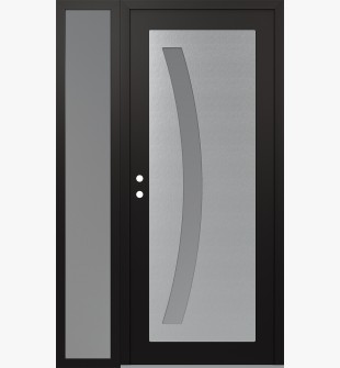 Diamond C4 50" x 80" black/white frosted Glass Panel stainless steel RHI with Sidelite frosted Glass