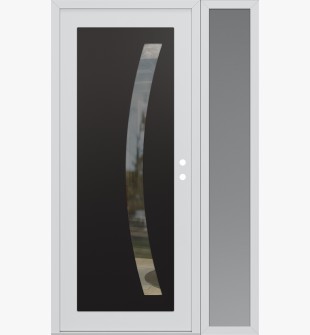 Diamond C4 52" x 80" white/white clear Glass Panel black LHI with Sidelite frosted Glass