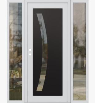 Diamond C4 60" x 80" white/white clear Glass Panel black RHI with 2 Sidelites clear Glass