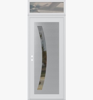 Diamond C4 36" x 96" white/white clear Glass Panel stainless steel RHI with Transom clear Glass