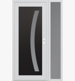 Diamond C4 50" x 80" white/white frosted Glass Panel black LHI with Sidelite frosted Glass