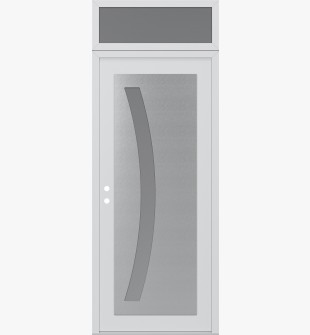 Diamond C4 36" x 96" white/white frosted Glass Panel stainless steel RHI with Transom frosted Glass