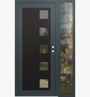 Diamond C5 50" x 80" anthracite/anthracite clear Glass Panel black LHI with Sidelite clear Glass