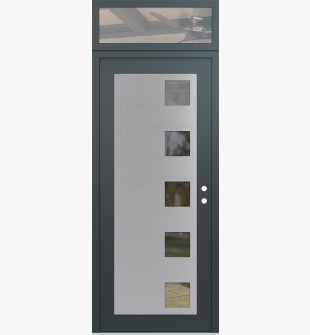 Diamond C5 36" x 96" anthracite/anthracite clear Glass Panel stainless steel LHI with Transom clear Glass