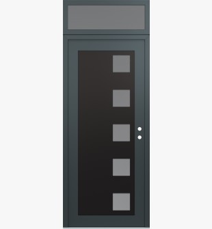 Diamond C5 36" x 96" anthracite/anthracite frosted Glass Panel black LHI with Transom frosted Glass