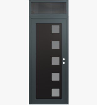 Diamond C5 36" x 96" anthracite/anthracite frosted Glass Panel black LHI with Transom mirrored Glass